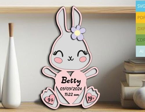 letrero-de-anuncio-de-nacimiento-de-conejito-creativo-digital Letrero De Anuncio De Nacimiento De Conejito Creativo Digital